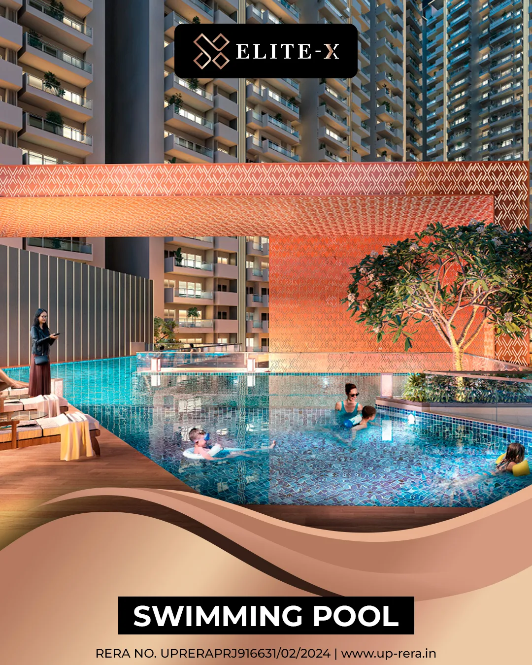 ELITE-X elevated swimming pool with copper lattice